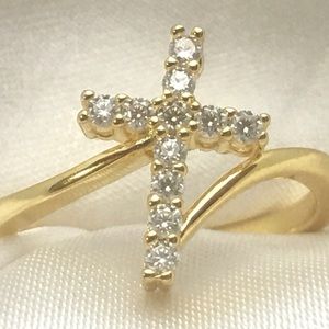 Moissanite Cross Ring